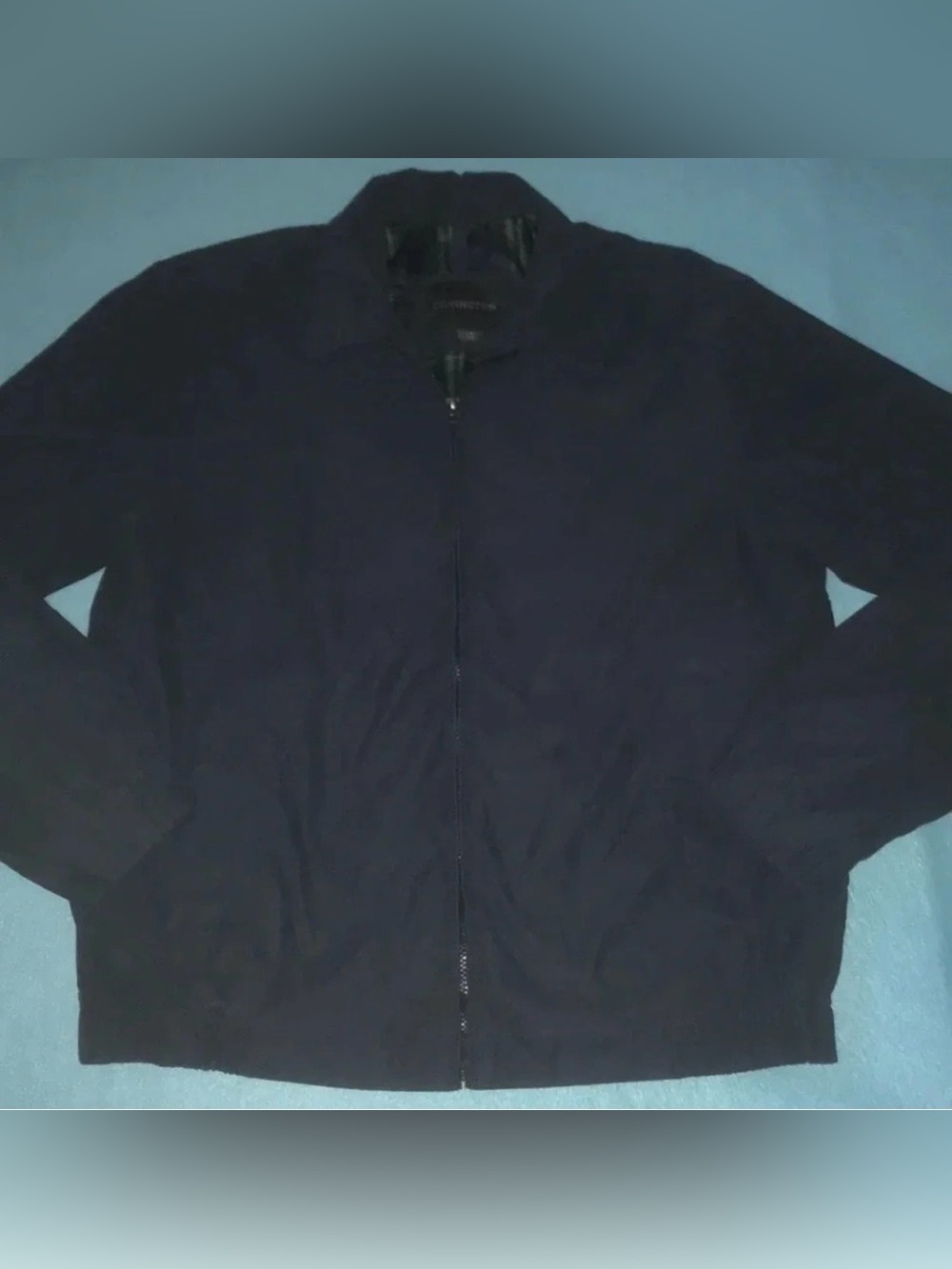 COVINGTON navy blue zip up long sleeve windbreaker jacket with pockets NEW SZ L